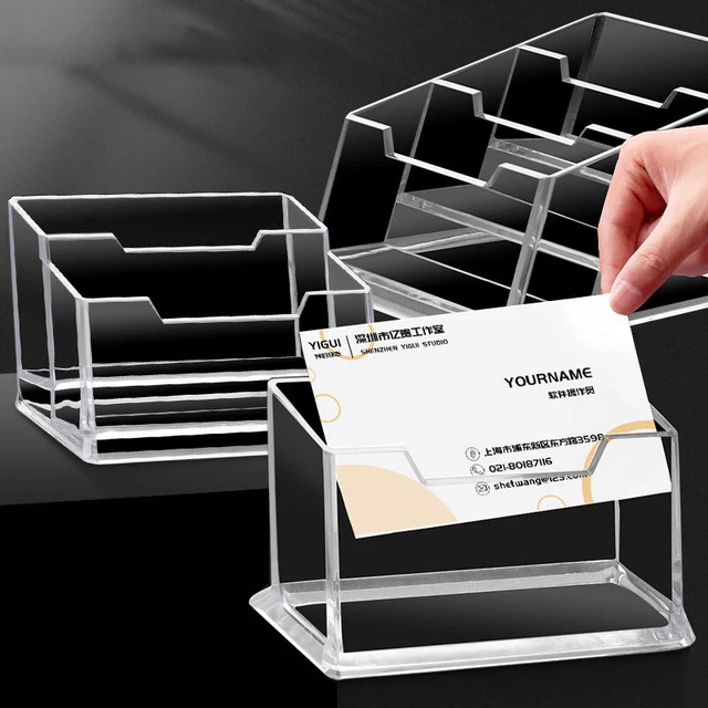Porta biglietti da visita desktop in plastica acrilica trasparente supporti per display trasparenti-DB