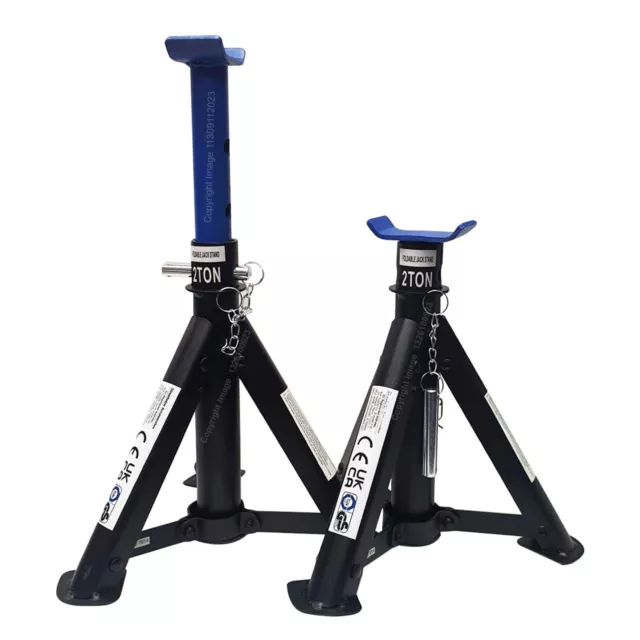 Streetwize Adjustable 2 Tonne Car Van 2000kg Folding Axle Stands Pair SW2TFAS.M✅ 2