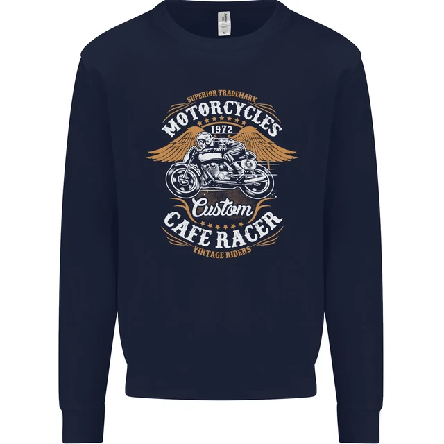 Felpa Maglione Biker Personalizzata Cafe Racer Moto da Uomo 2