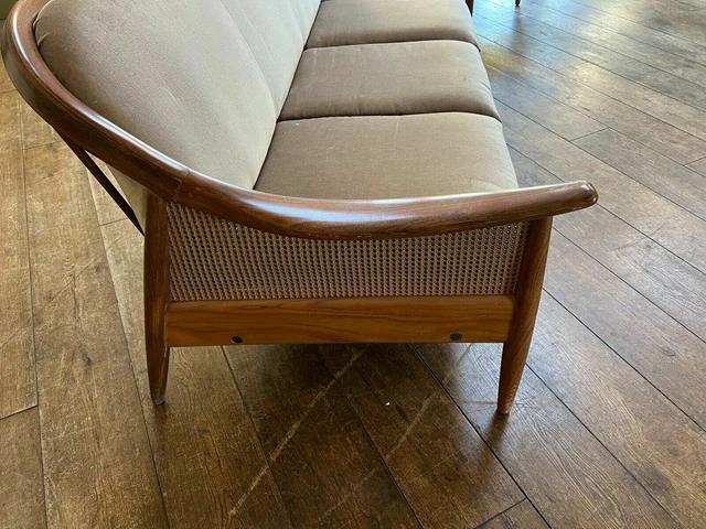 Teak 60s Greaves & Thomas Afromosia Cowhorn  Bergere  Sofa bed