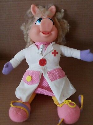 Vintage 1990 Jim Henson Muppets Miss Piggy Plush Nurse Doctor 15" Stuffed Doll