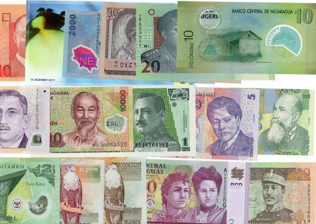 LOT 17 Billets POLYMERE POLYMER DIFFERENTS NEUF UNC