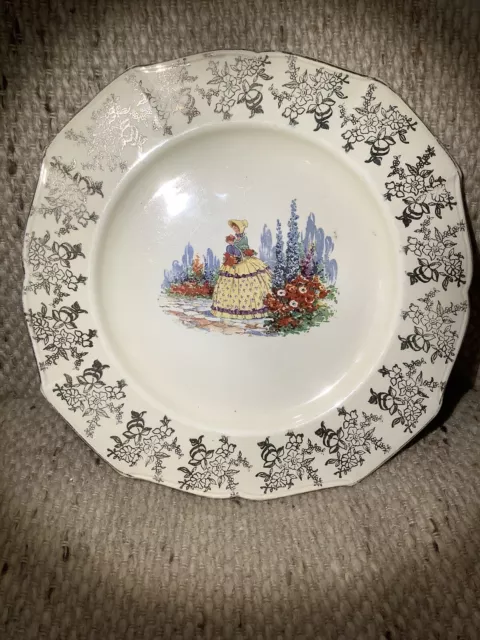 Royal Falcon Ware Weatherby Hanley England “Crinoline Lady Serving Plate 23cm