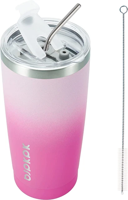 20Oz Stainless Steel Tumbler with Lid and Straw, Double Wall Vacuum Coffee Cup,