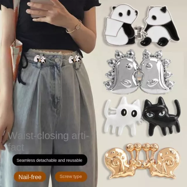 Cartoon Animals No-Sewing Metal Button Waist Adjust Waist Buckle Pants Pins