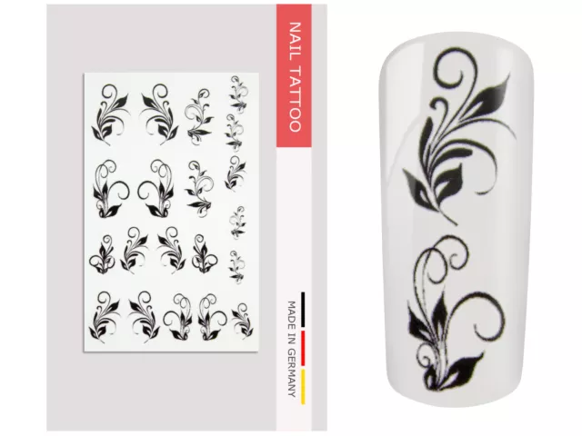 NailArt Nagel Wasser Tattoo Wrap Ranke Ornamente Sticker Finger Aufkleber Design