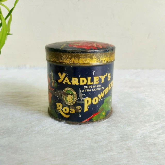 1930S VINTAGE YARDLEY Rose Toilet Powder Advertisement Tin Box England ...