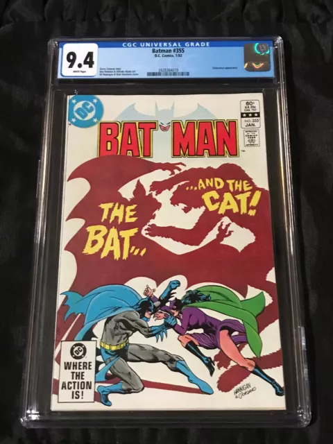 DC Comics 1983 Batman #355 CGC 9.4 NM w/ White Pages Batman vs Catwoman!