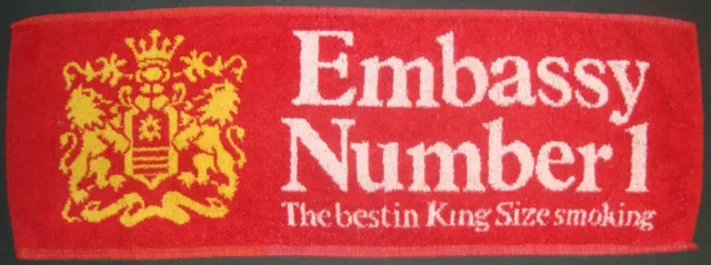 Embassy Number 1 Cigarettes Vintage Bar Towel Beer Cloth