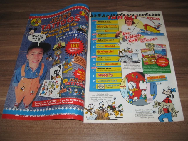 Micky Maus 1996 Nr. 24 Beilage T-Shirt Bügelbild ua Ehapa Comic Heft Z2 2