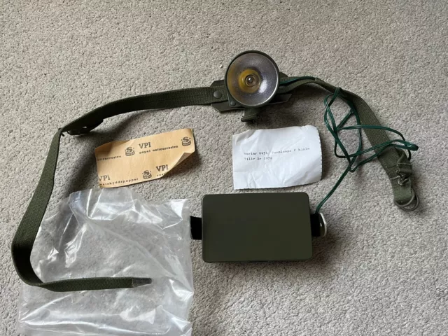 Vintage 1972 Swedish military army Head lamp Head torch flashlight Unissued