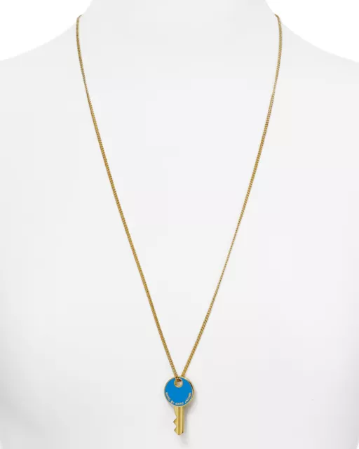 MARC BY MARC JACOBS NECKLACE! Lock In Key Pendant in BLUE! NWOT RARE!