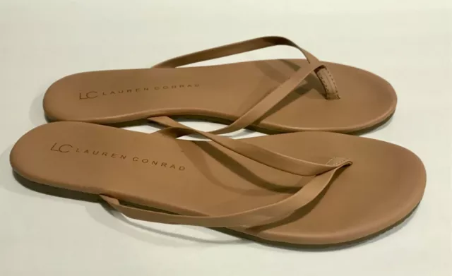 LC Lauren Conrad Nude Tan Beige Flip Flops Sandals Women’s Size 7