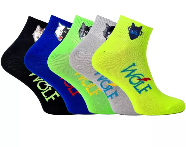 Pack de 5! Ensemble de chaussettes pour hommes "Wolf"-Tailles 39-42 et 43-46