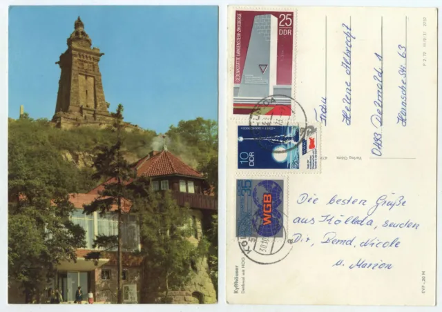 59271 - Kyffhäuser - monument with HOG Burghof - postcard, run 30.10.1977