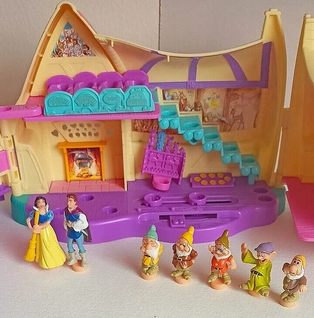 VINTAGE DISNEY SNOW White Prince Dwarfs Cottage Playset - Polly Pocket ...