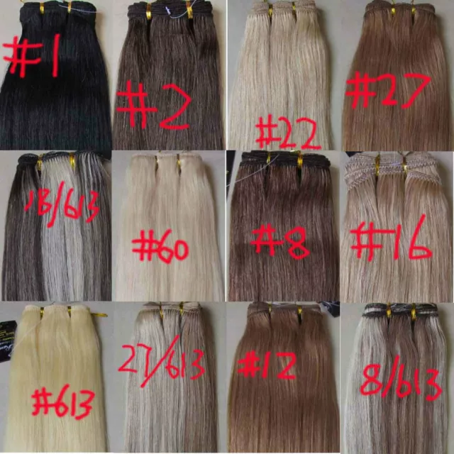 AAAAA 15"-36" Remy Brand Human Hair Weft Extensions Straight 100g Width 59"