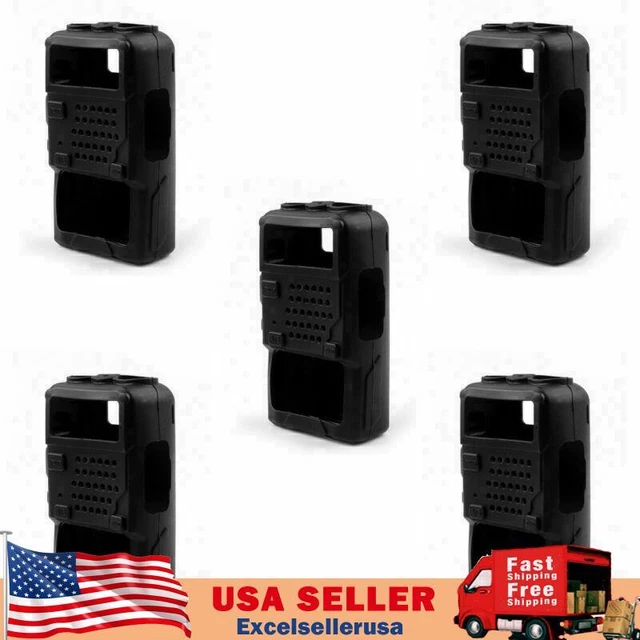 5x Rubber Soft Handheld Case Holster Fit BaoFeng UV-5R/5RA/5RE Plus Radio BK US