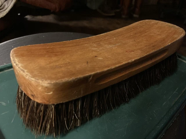 vtg Wooden Brush Natural Bristle Clothing Shoe Buffer Wood Handle