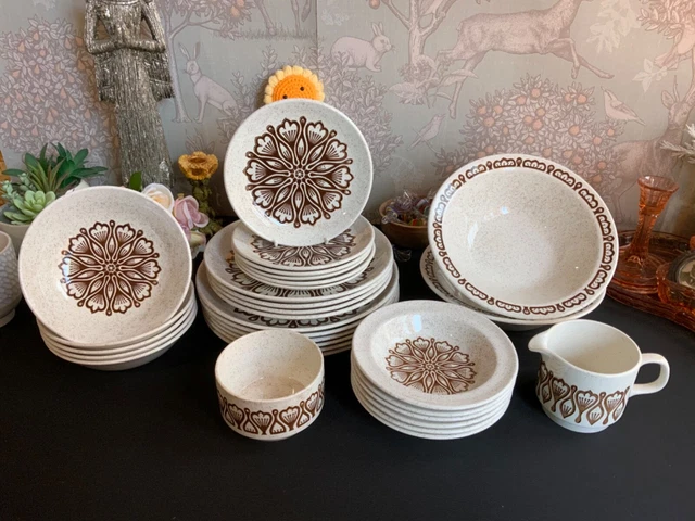 RETRO VINTAGE BILTONS Ironstone Staffordshire 70s Tableware Plates etc ...
