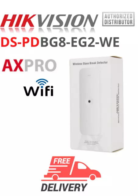 Hikvision DS-PDBG8-EG2-WE AX PRO Detector inalámbrico de rotura de...