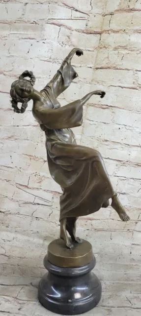 Art Nouveau/Decor Hand Made Gypsy Dancer Bronze Patina Sculpture Statue Artwork