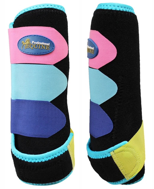 Horse Medium Professional Equine Sports Medicine Splint Boots Turquoise 4139A