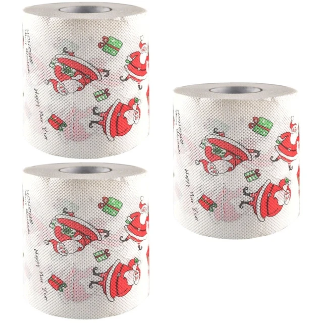 3 PCS Carta Igienica Natalizia Tovaglioli Di Decorativi Natale Decorare