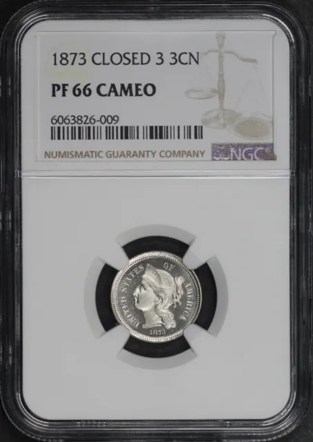 1873 Closed 3 Three Cent Nickel NGC PF-66 Cameo