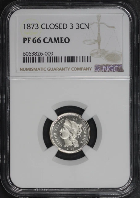 1873 Closed 3 Three Cent Nickel NGC PF-66 Cameo