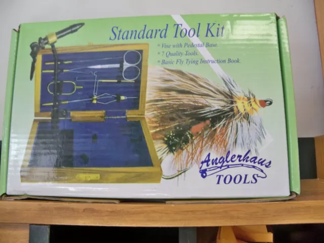 FLY TYING KIT with Tools in a Wooden Box, Materials in a Bag, Vise, Thread  £54.89 - PicClick UK