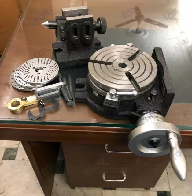 6"/150MM Rotary Table ( 3 SLOT) HV6 With Indexing Plates Set and Tailstock