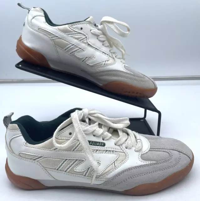 Hi-Tec Squash Classic Shoes Trainers White Leather Men's UK 7 US 8 EU 41