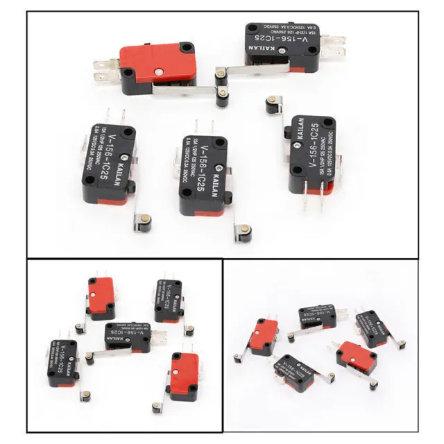 5Pcs Lot V-156-1C25 Micro Limit Switch Hinge Roller Momentary SPDT Snap Action