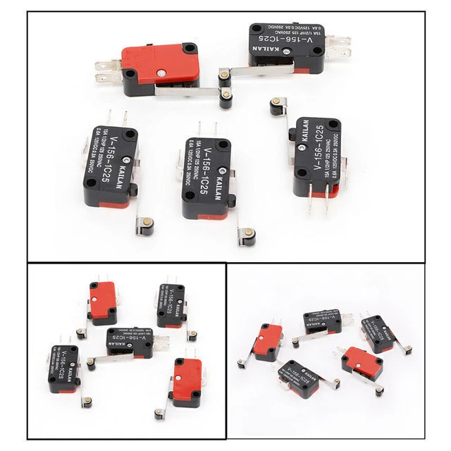 5Pcs Lot V-156-1C25 Micro Limit Switch Hinge Roller Momentary SPDT Snap Action
