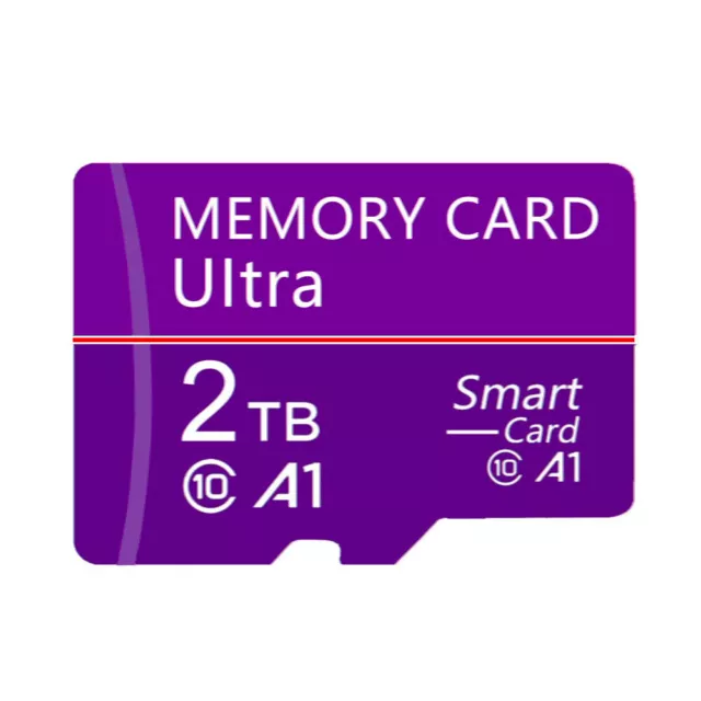 2TB Haute Vitesse Mini SD Carte Mémoire Classe 10 Micro (purple