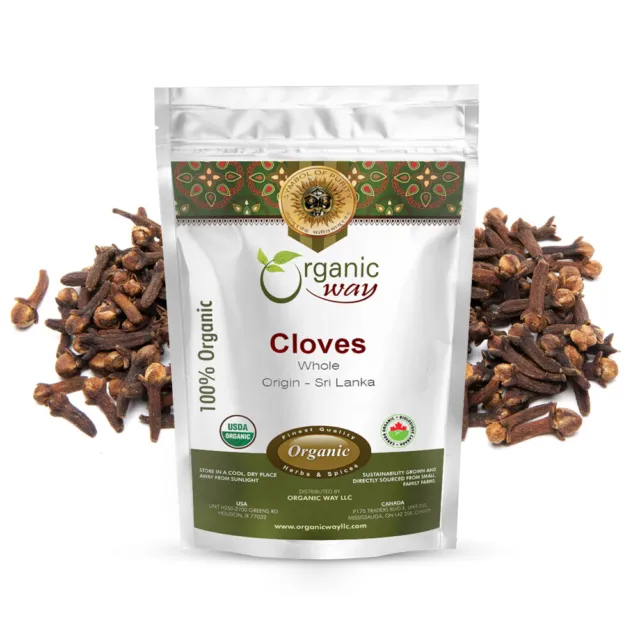 Organic Way Hand Selected Cloves Whole - Organic, Kosher & USDA Certified