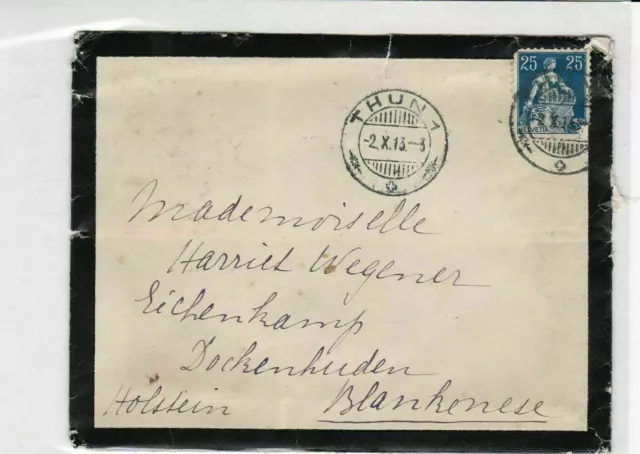 switzerland 1913 stamps cover ref 20347