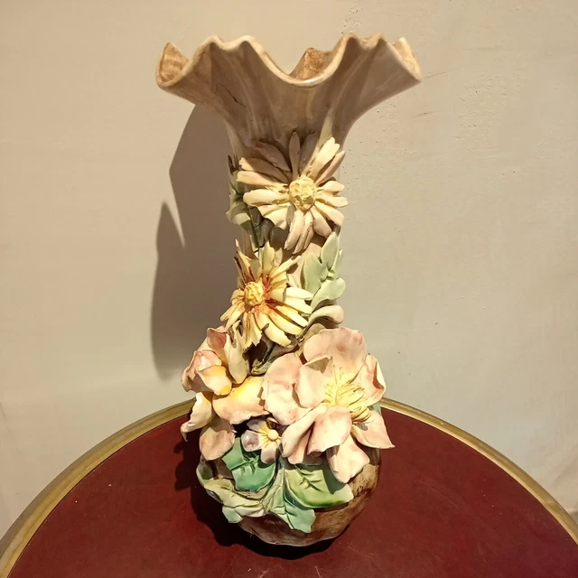 grand Vase Barbotine Longchamps Majolique