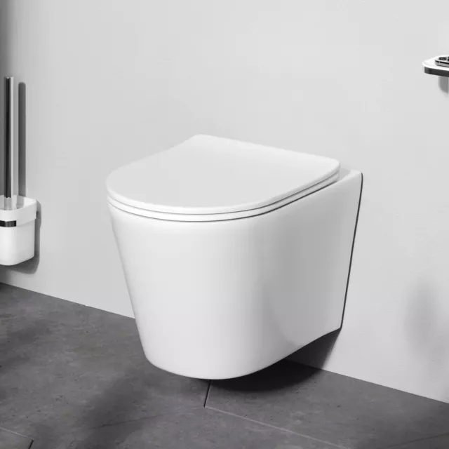 Design Hänge WC Spülrandlos Toilette abnehmbarer WC Sitz mit Softclose AM.PM