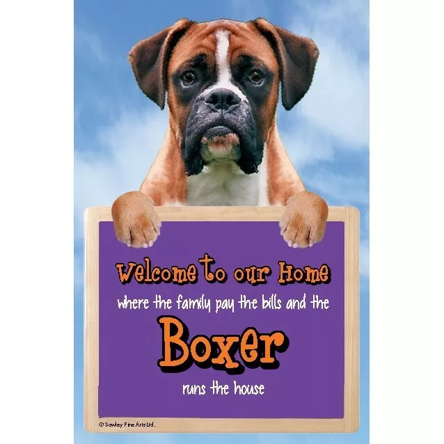 Boxer dog sign BOXER Welcome to our Home sign BOXERS funny sign dogs novelty pet