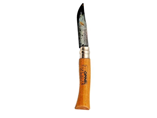 2 Anciens Couteaux Opinel N°4 à Manche Bois Couronné - Période 1941-1980, Occasion Bon État