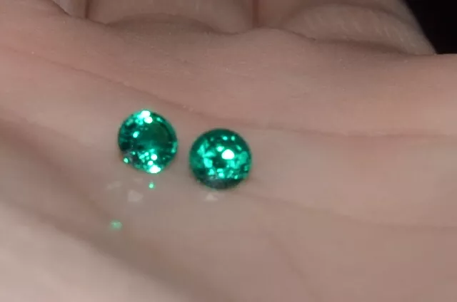 A Single 4mm Round Genuine Enhanced Green Emerald!!!