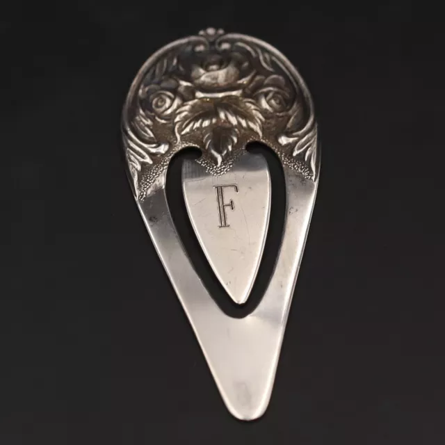 VTG Sterling Silver - ANTIQUE S.KIRK & SON Flower Filigree Bookmark - 8g