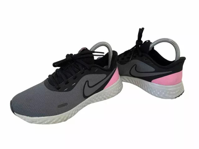 Ladies Nike Revolution 5 Trainers Gym Running Shoes Grey Pink UK Size 4 EU37.5