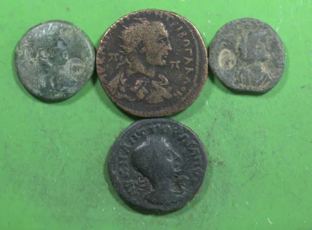 4 Very Choice Countermarked Roman Provincial Bronze Coins 21 to 32 MM @MCB81