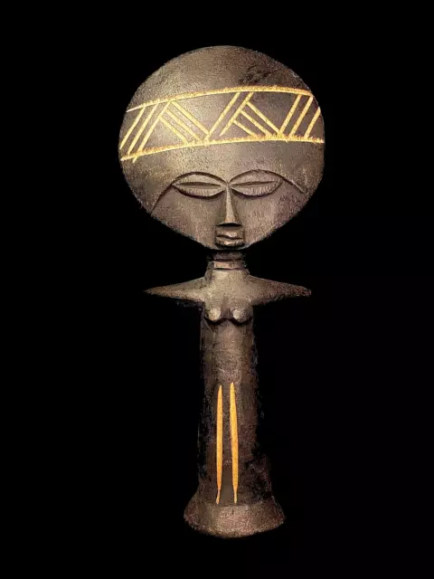 Arte tribale africana Statua in legno intagliato bambola della fertilità...