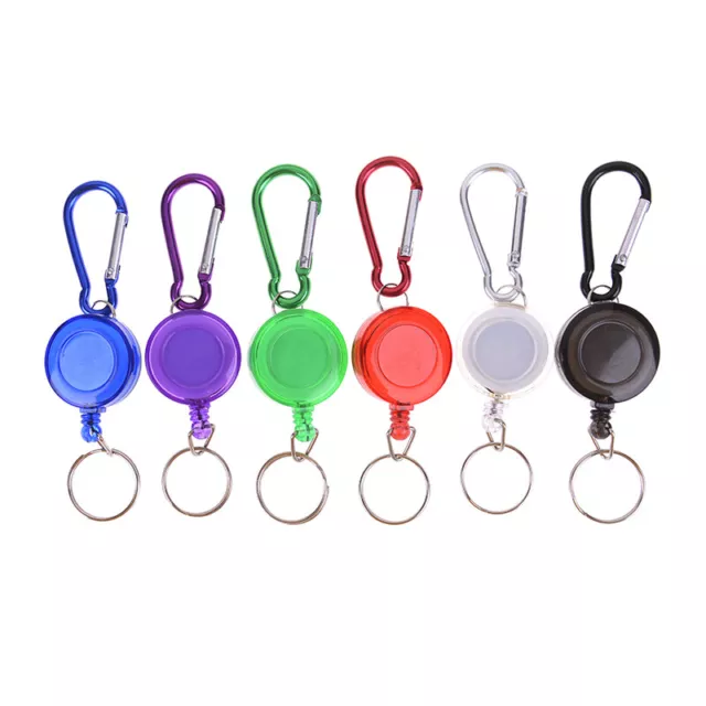 Badge Reel Pull Ring Retractable Key Chain Recoil Keyring Heavy Duty Steelp .Q1