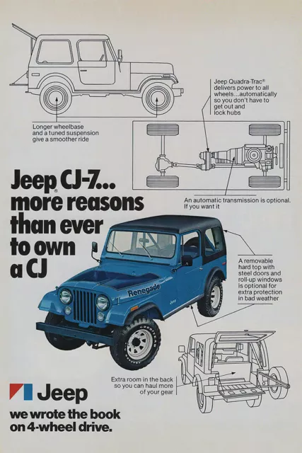 358784 Jeep CJ-7 Vintage Car Advertising Art Decor Wall Print Poster Plakat