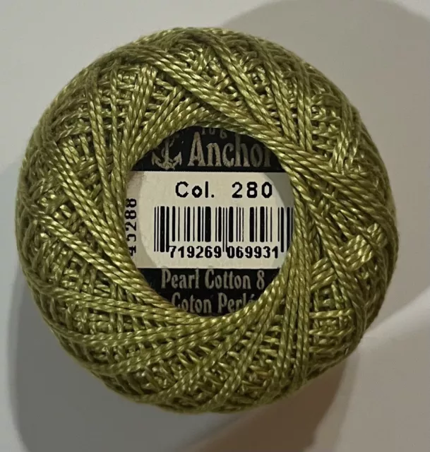 Anchor Pearl Cotton 8 Col 280 Crochet Lacing Tatting Embroidery Thread 10g